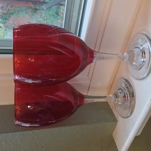 4 Red wine glasses